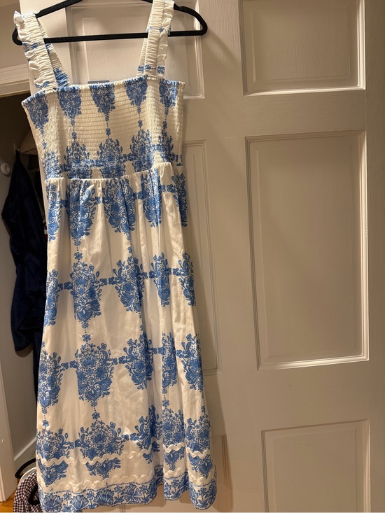 Sail to Sable Dresses & Skirts - Womens Blue and White Sundress with Smocked Bodice
